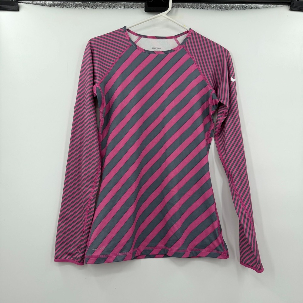 Nike pro striped long sleeve small